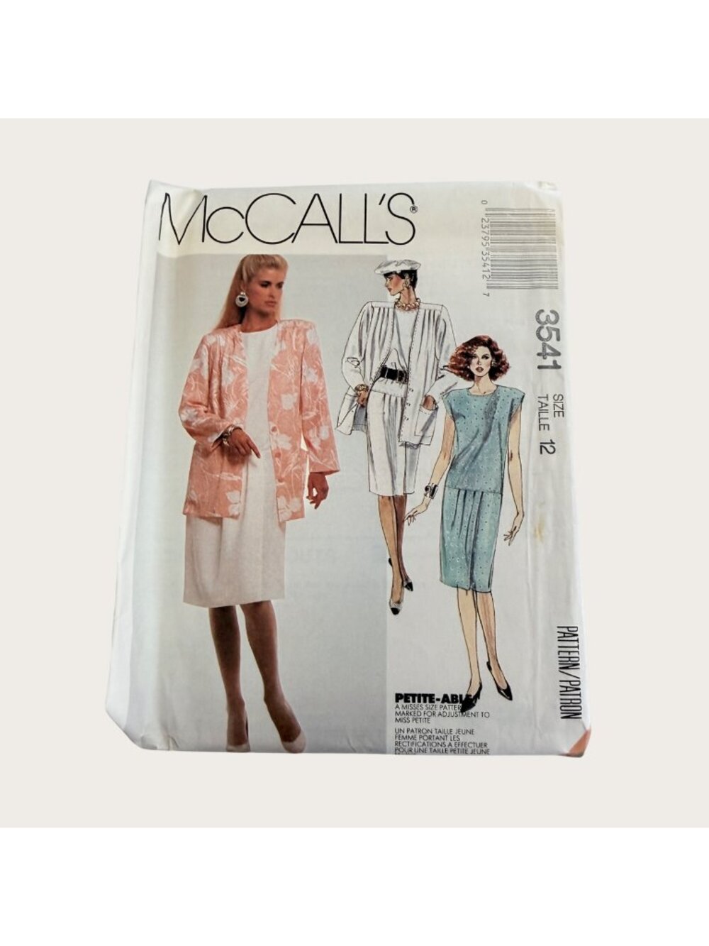 Vintage 1980s McCalls Sewing Pattern 3541 Misses Jacket & Dress Size 12 Uncut